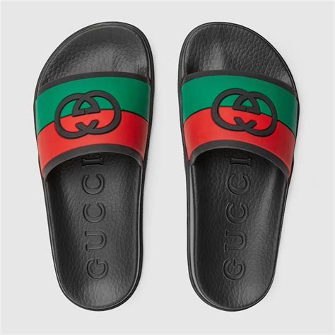 womens gucci rubber slides|Gucci slides women size 9.